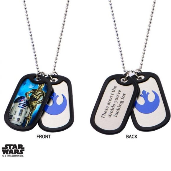 Disney Other - Disney Star Wars R2-D2 & C-3PO Rubber Silencer Double Dog Tag Pendant Ne…